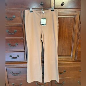 HALARA Flex High Waisted Back Side Pocket Slight Flare Work Pants, Brown, XL
